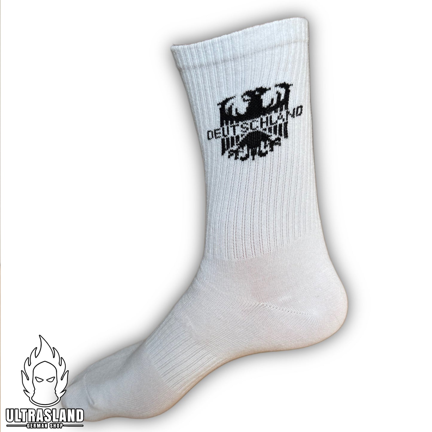 Deutschland Socken Weiß mit Adler & Deutschland Schriftzug