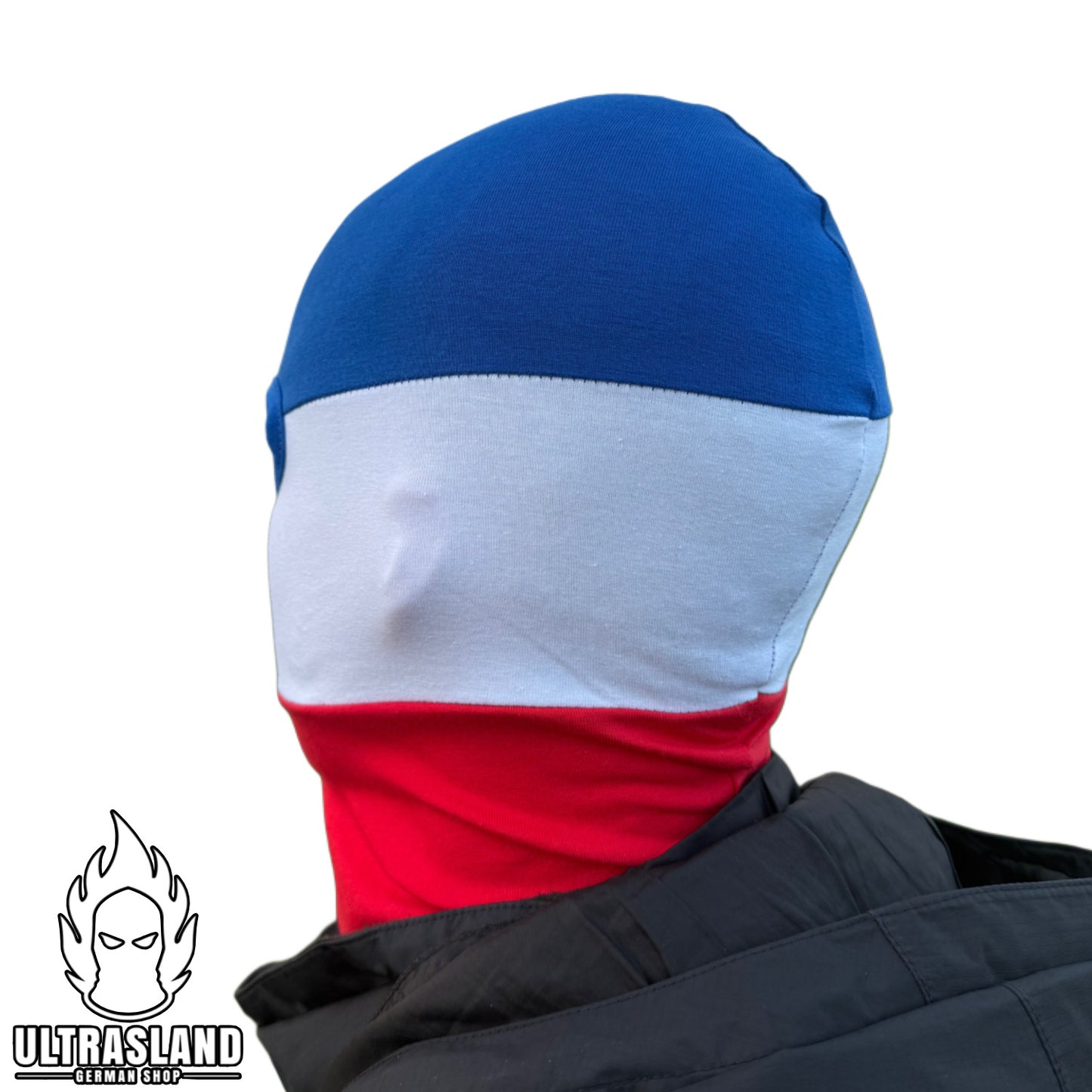 Blau Weiß Rote Sturmhaube - Baumwolle