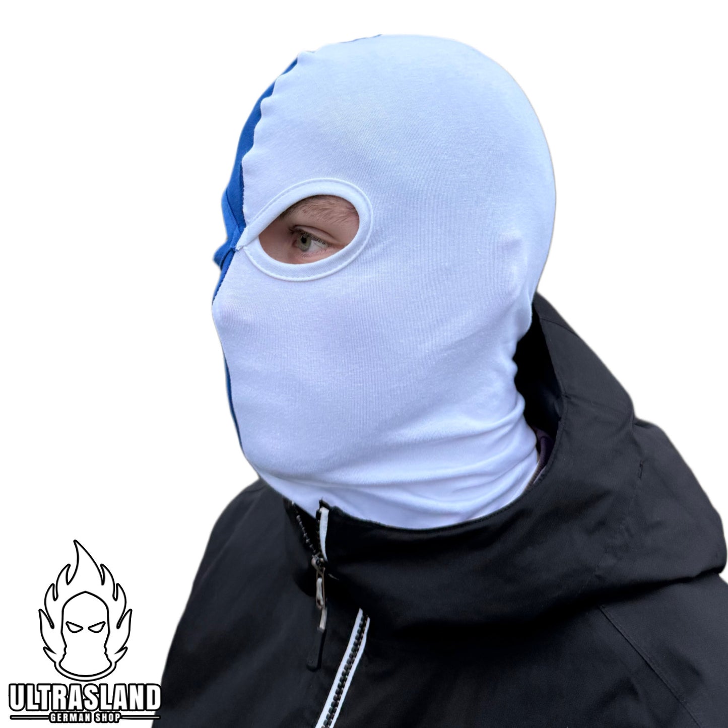 Blau Weiße Sturmhaube - Baumwolle