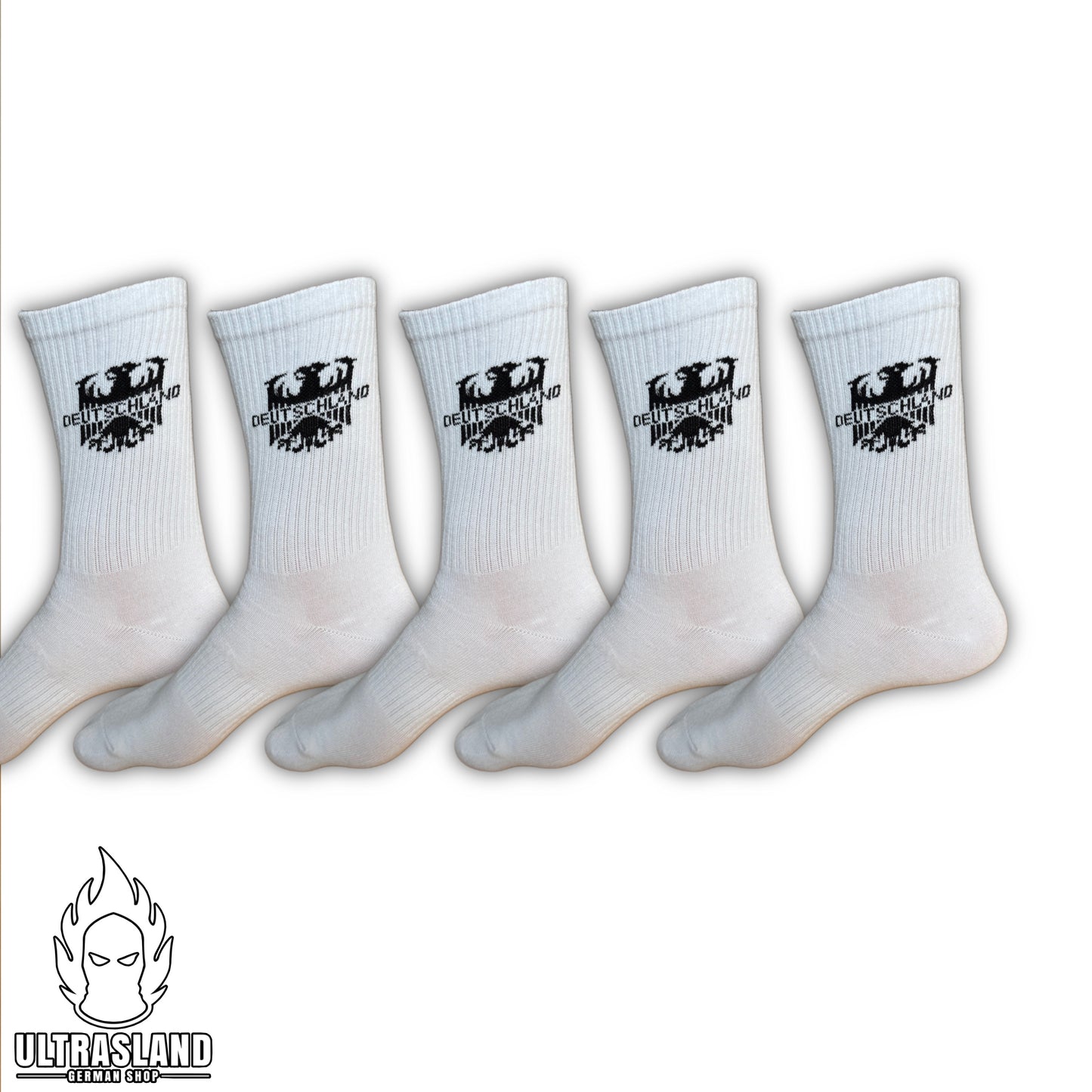 Deutschland Socken Weiß mit Adler & Deutschland Schriftzug