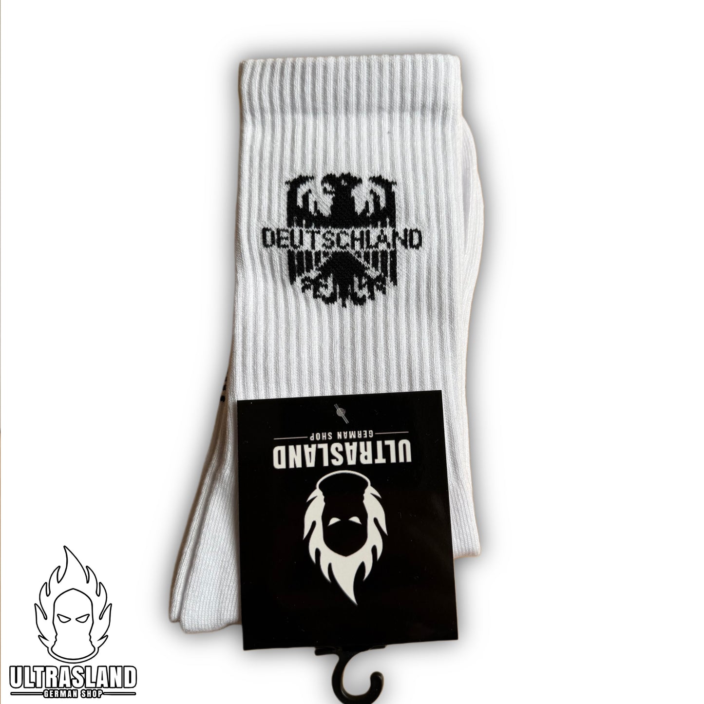 Deutschland Socken Weiß mit Adler & Deutschland Schriftzug