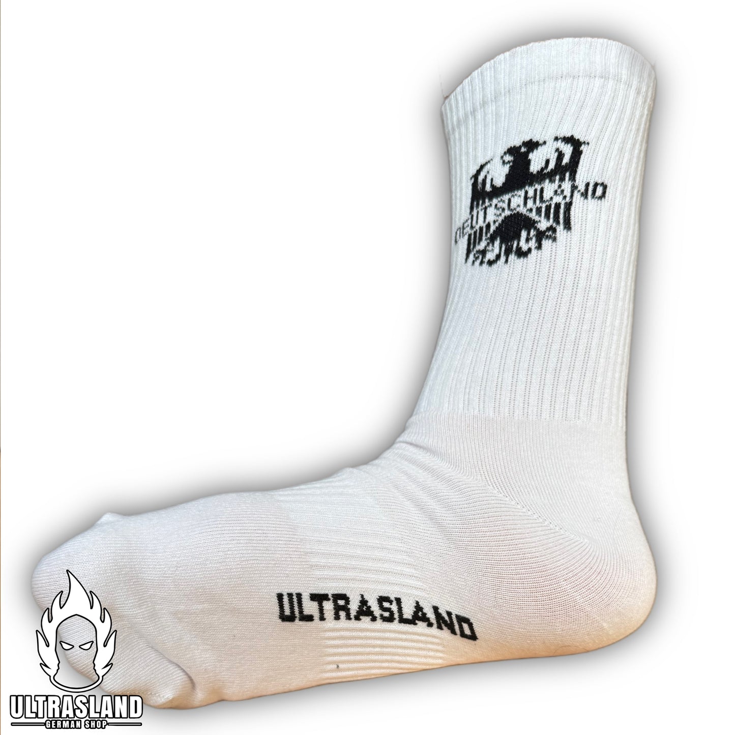 Deutschland Socken Weiß mit Adler & Deutschland Schriftzug