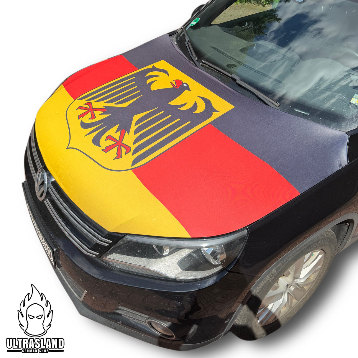 Deutschland Motorhauben Flagge -Überzug mit Adler - Premium Haubenflagge