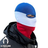 Blau Weiß Rote Sturmhaube - Baumwolle