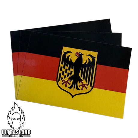 Mehrere Deutschland Sticker mit schwarz-rot-goldener Flagge und farbigem Adler