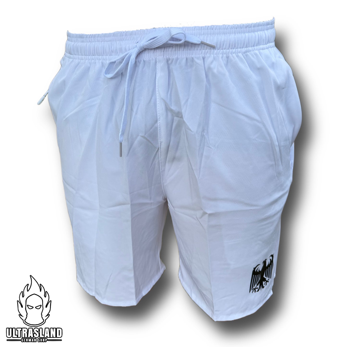 Deutschland Shorts Weiß - Kurze Hose mit Adler