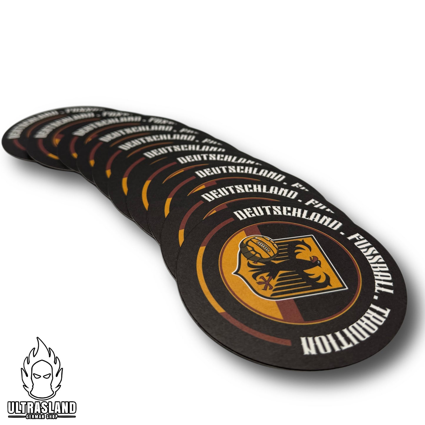 Deutschland Bierdeckel 10er-Set - Getränke Untersetzer mit Adler-Motiv