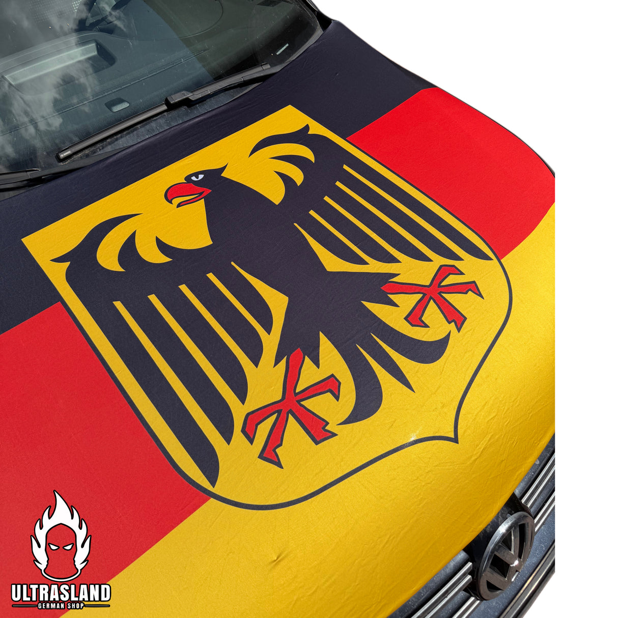 Deutschland Motorhauben Flagge -Überzug mit Adler - Premium Haubenflagge