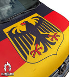 Deutschland Motorhauben Flagge -Überzug mit Adler - Premium Haubenflagge