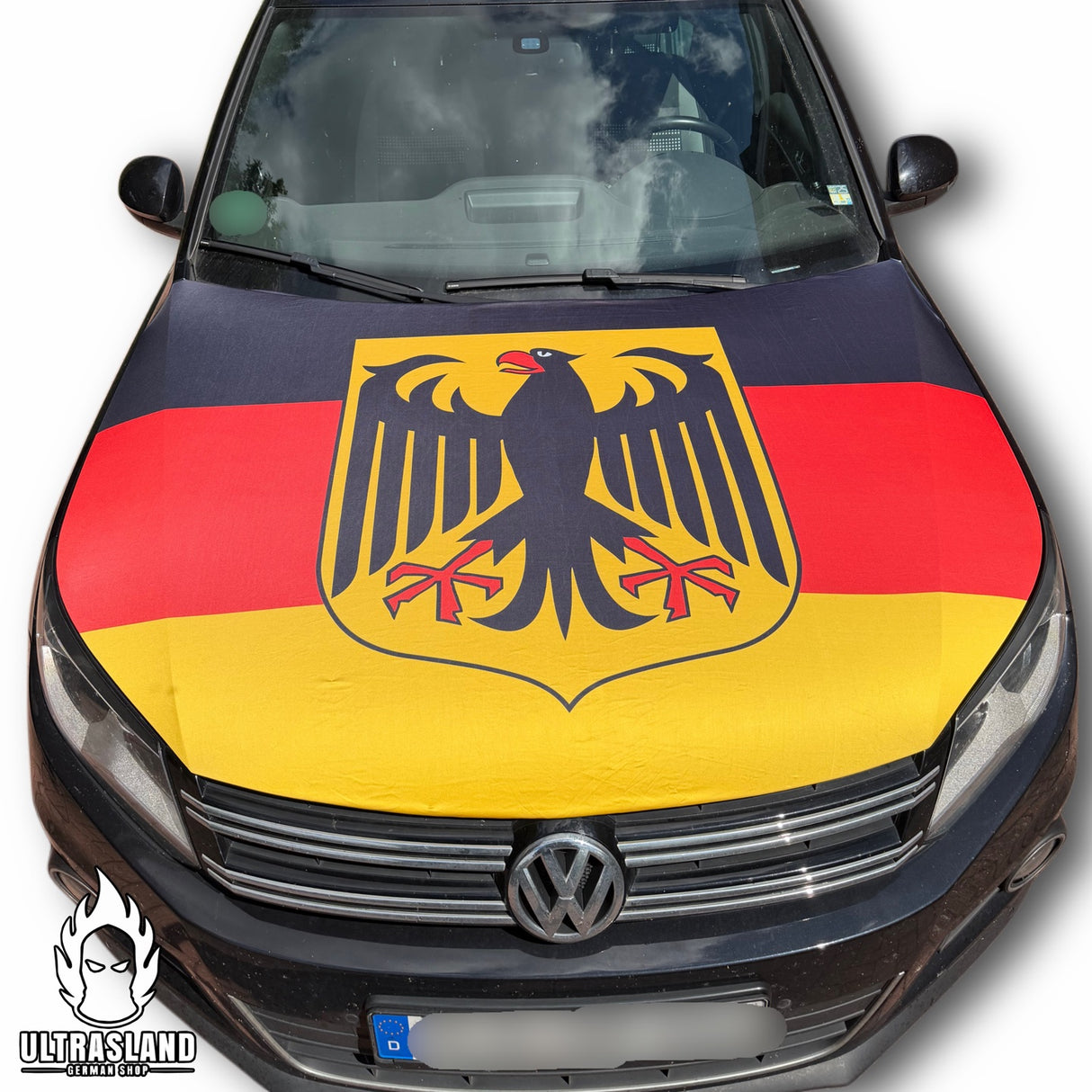 Deutschland Motorhauben Flagge -Überzug mit Adler - Premium Haubenflagge