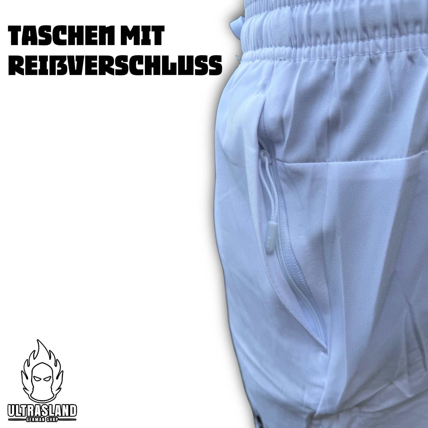 Deutschland Shorts Weiß - Kurze Hose mit Adler