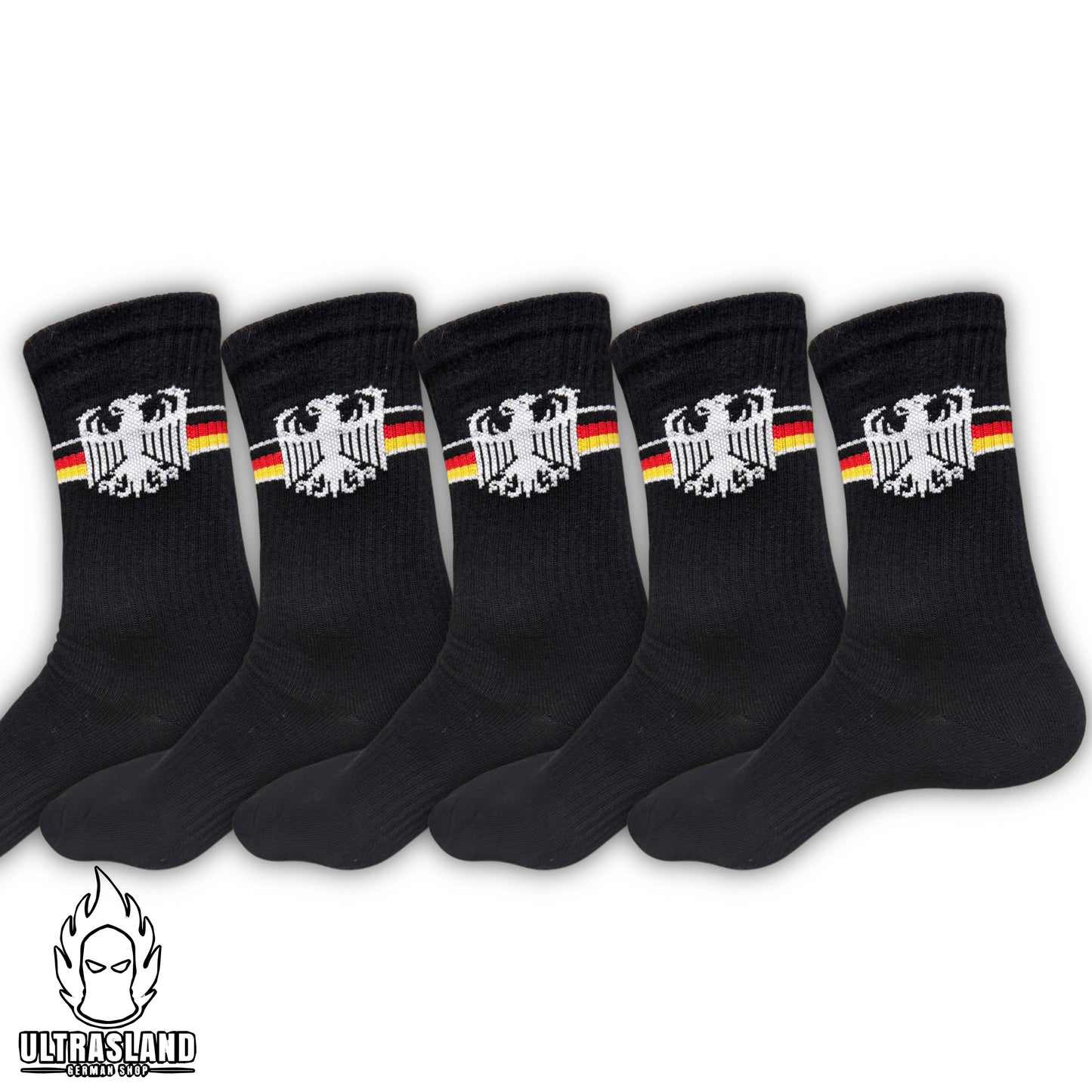 Deutschland Socken Schwarz – Deutschlandflagge und Adler