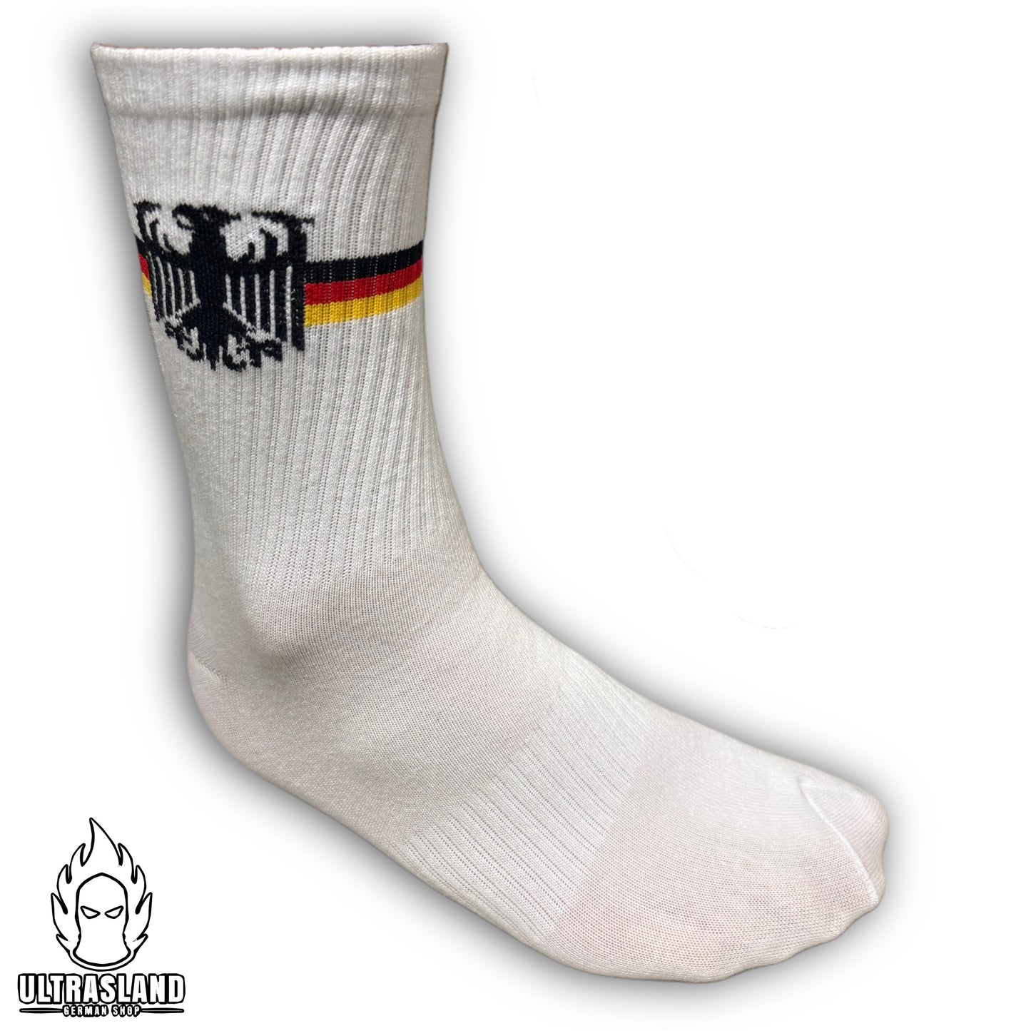Deutschland Socken Bundle – Schwarz + Weiß mit Deutschlandfarben – 2 Paar – 15 % Rabatt