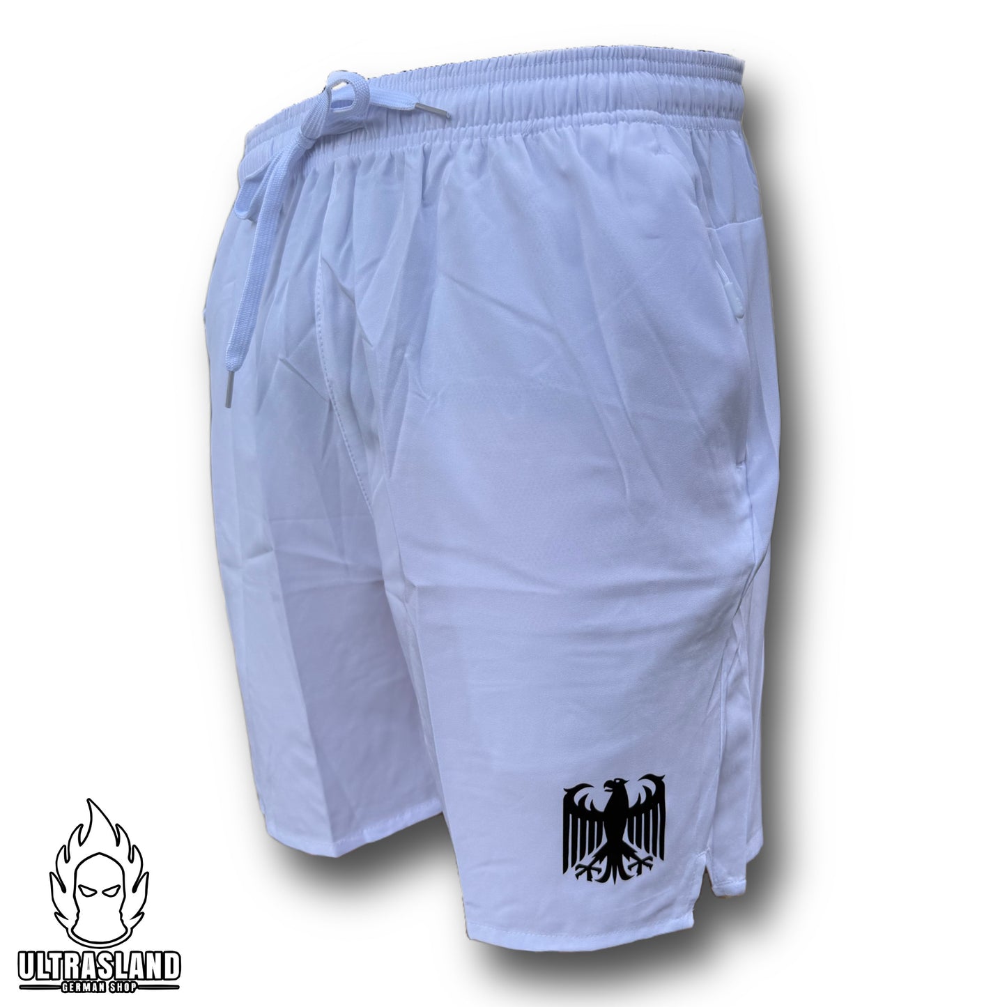 Deutschland Shorts Weiß - Kurze Hose mit Adler