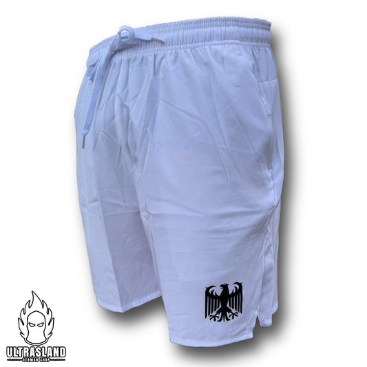 Deutschland Shorts Weiß - Kurze Hose mit Adler