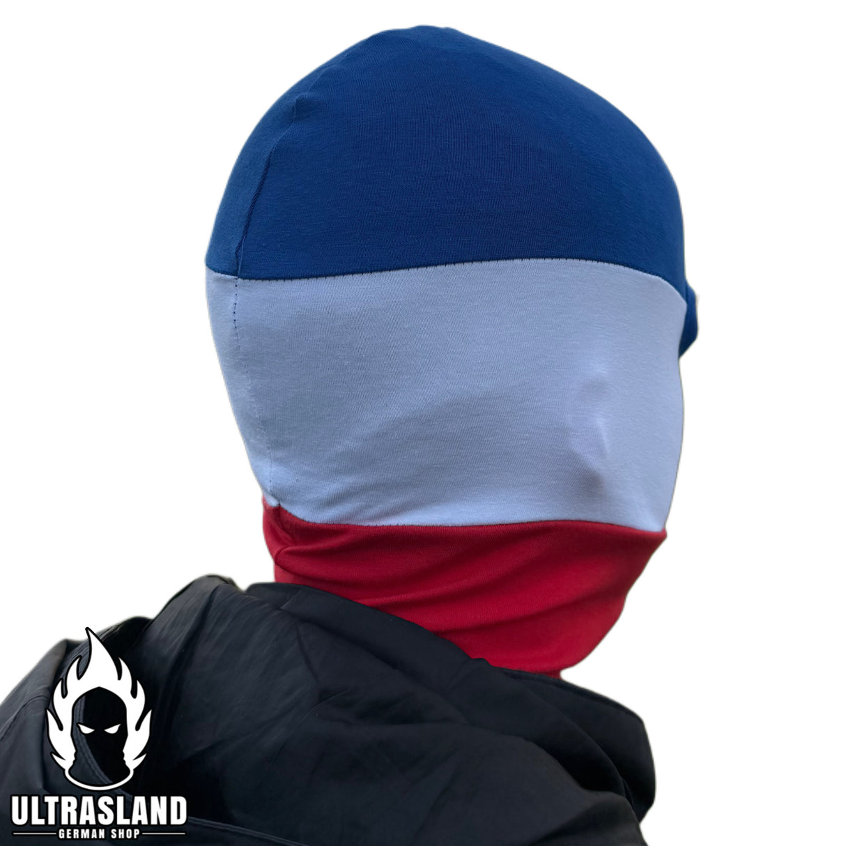 Blau Weiß Rote Sturmhaube - Baumwolle