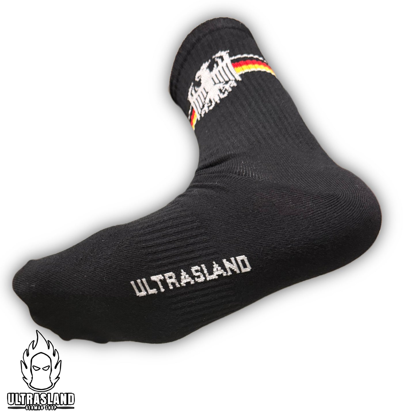 Deutschland Socken Schwarz – Deutschlandflagge und Adler