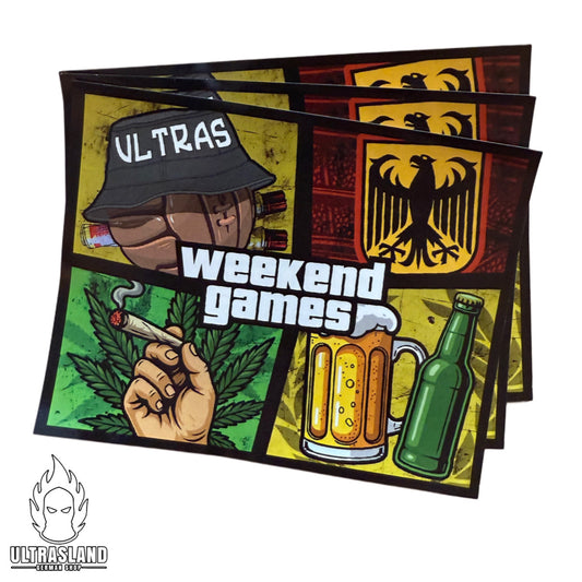 Weekend Games – Fußball, Bier & Freiheit Aufkleber