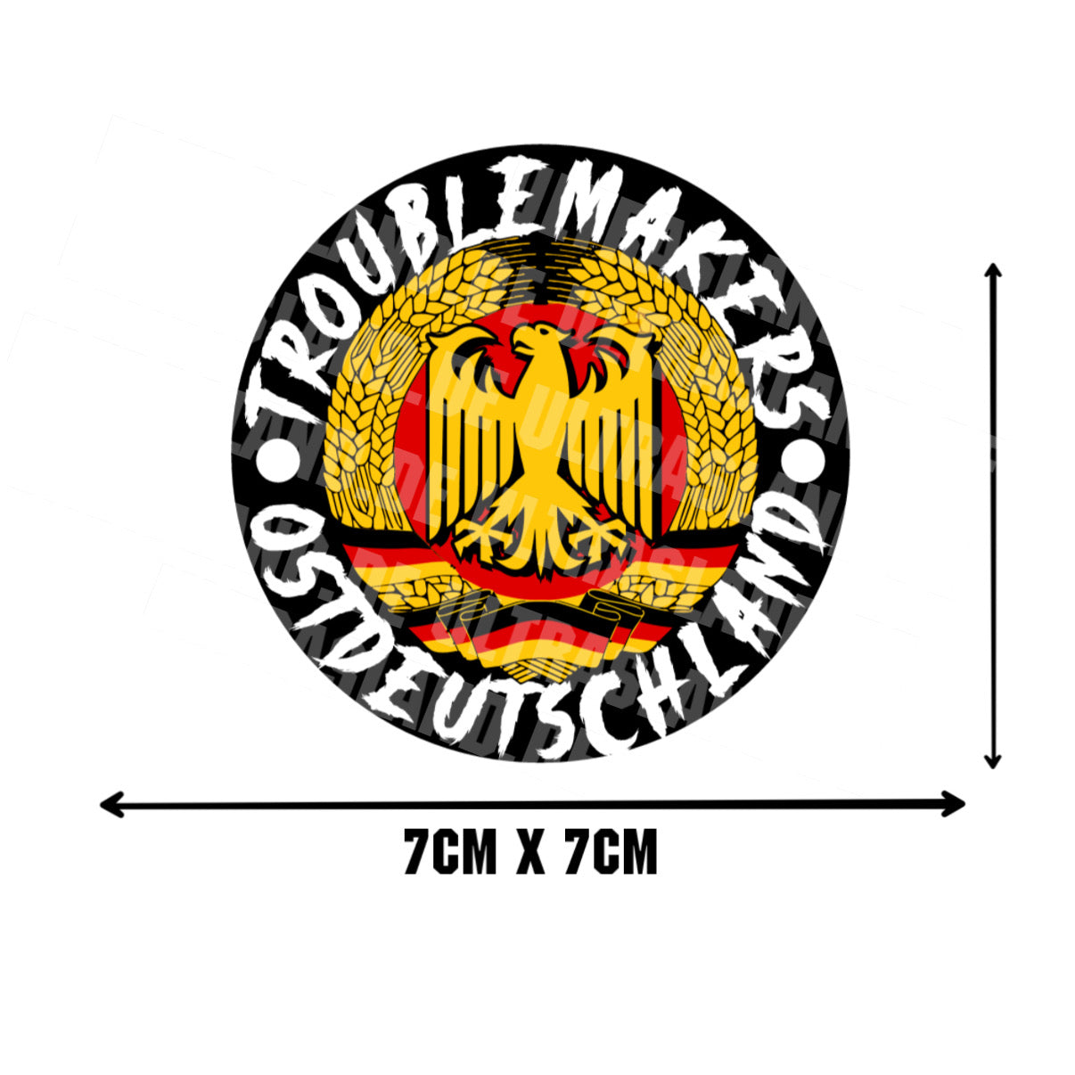 Troublemakers Ostdeutschland Aufkleber – Rundaufkleber.