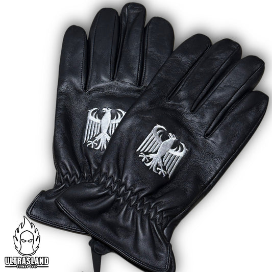 Deutschland Echtleder-Handschuhe aus Schafsleder mit Adlerstickerei