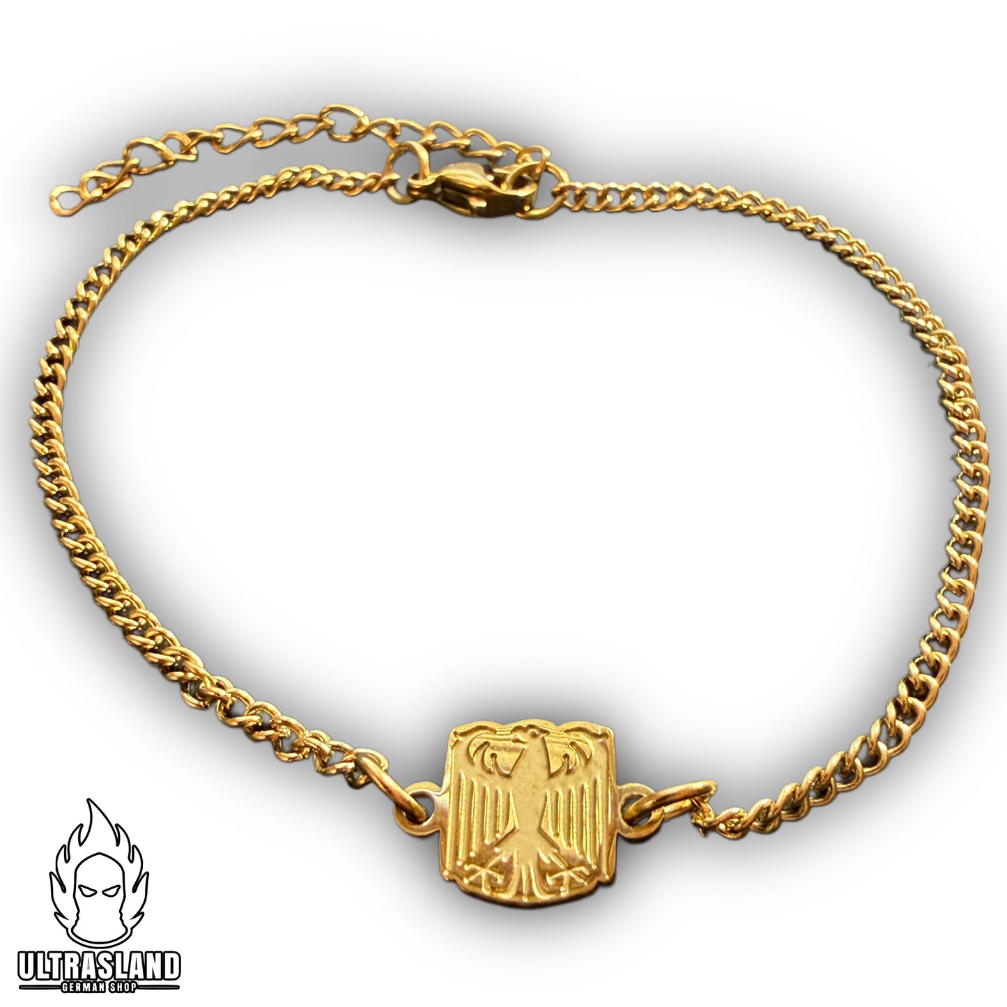 Deutschland Adler Armband Edelstahl – Silber oder 18K vergoldet, größenverstellbar