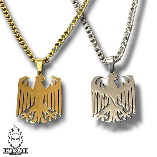 Deutschland Halskette Adler Edelstahl – Silber oder 18K vergoldet