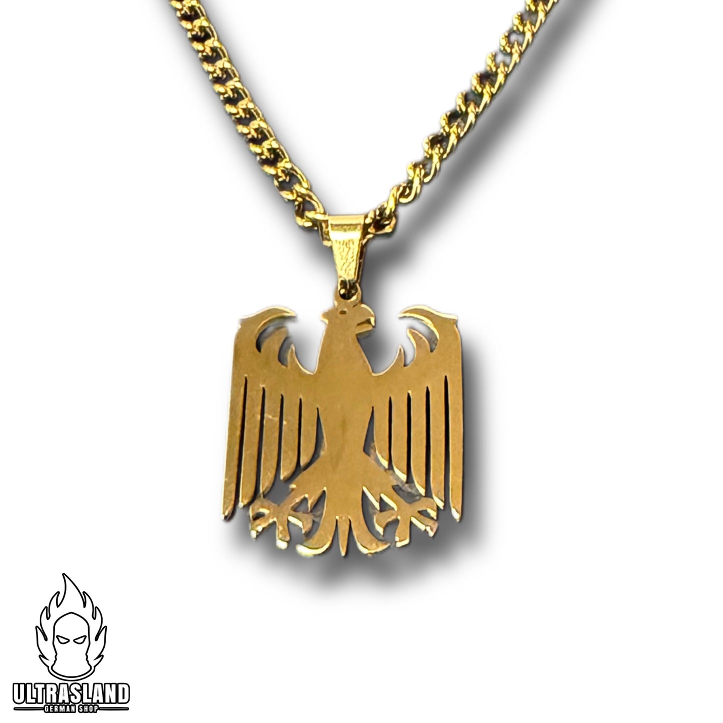 Deutschland Halskette Adler Edelstahl – Silber oder 18K vergoldet