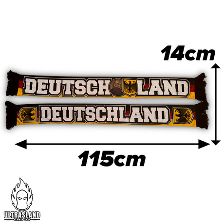 Größenbild des Deutschland Seidenschals mit 115 cm Länge und 14 cm Breite