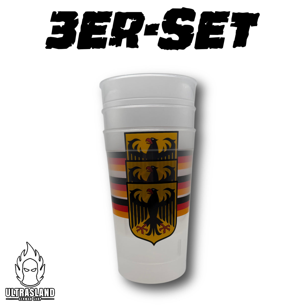Deutschland Stadionbecher 3er-Set – 415 ml Bierbecher